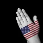 Praying Hands with American Flag graphic